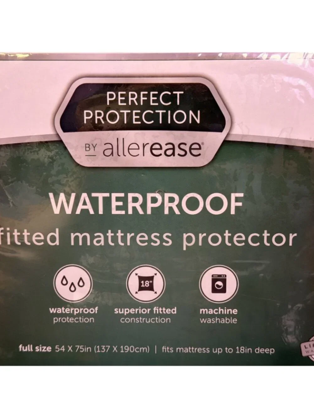 AllerEase Full Size Perfect Waterproof Fitted Mattress Protector New